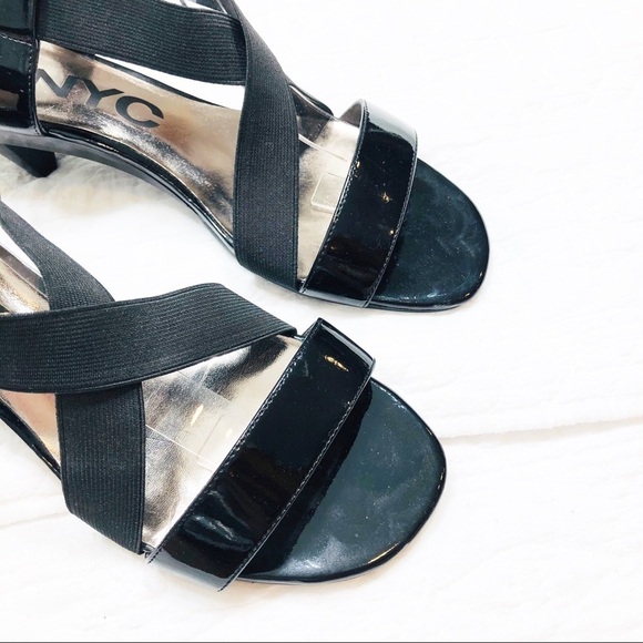 🔥 DKNYC Valentina black patent leather sandals sz9 - Picture 5 of 8
